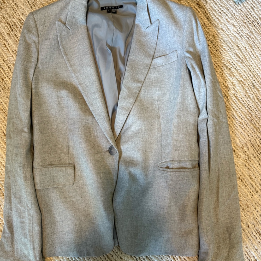 Theory Gray wool blazer size 6